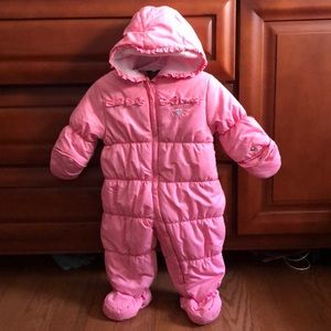6-9 mo Pink Hooded Bunting / Snowsuit